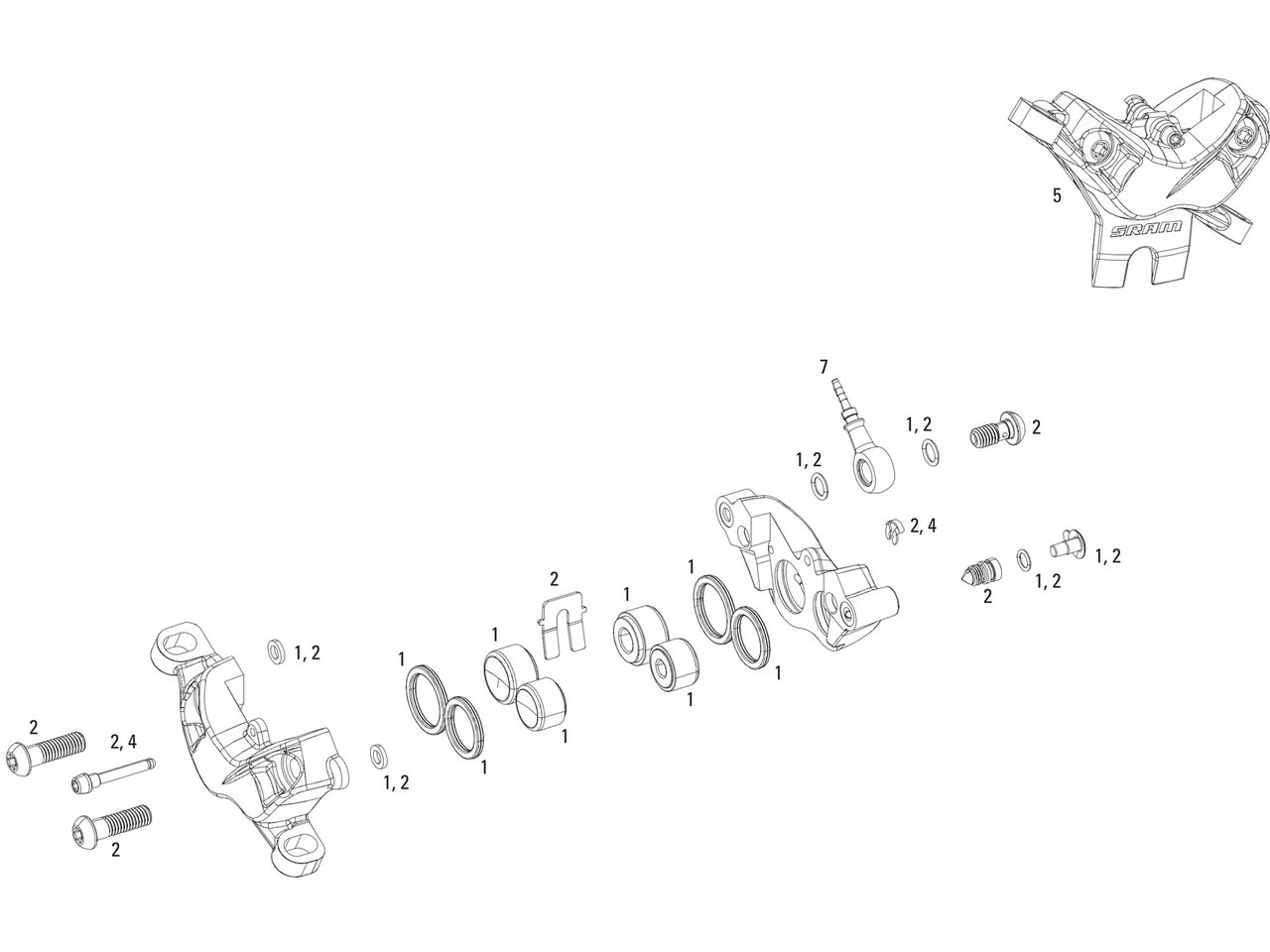 SRAM Pièces Détachées Pour Étrier De Frein Guide Ultimate 3 SRAM Pièces Détachées Pour Étrier De Frein Guide Ultimate