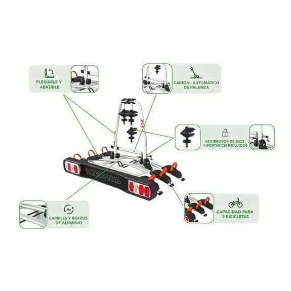 Porte-vélos Autobike Pro Z3 3 Vélos Noir 4 Porte-vélos Autobike Pro Z3 3 Vélos Noir – Image 2