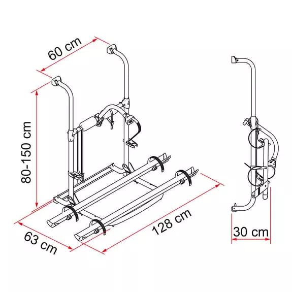 Porte-vélos Fiamma UL Pour 2/3 Vélos Gris Argenté Noir Rouge 5 Porte-vélos Fiamma UL Pour 2/3 Vélos Gris Argenté Noir Rouge – Image 3