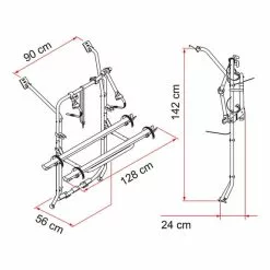 Porte-vélos Fiamma Volkswagen T5 Pour 2/4 Vélos Gris Argenté Noir Rouge -Promos Porte-vélos Magasin fia 02094 17a 002